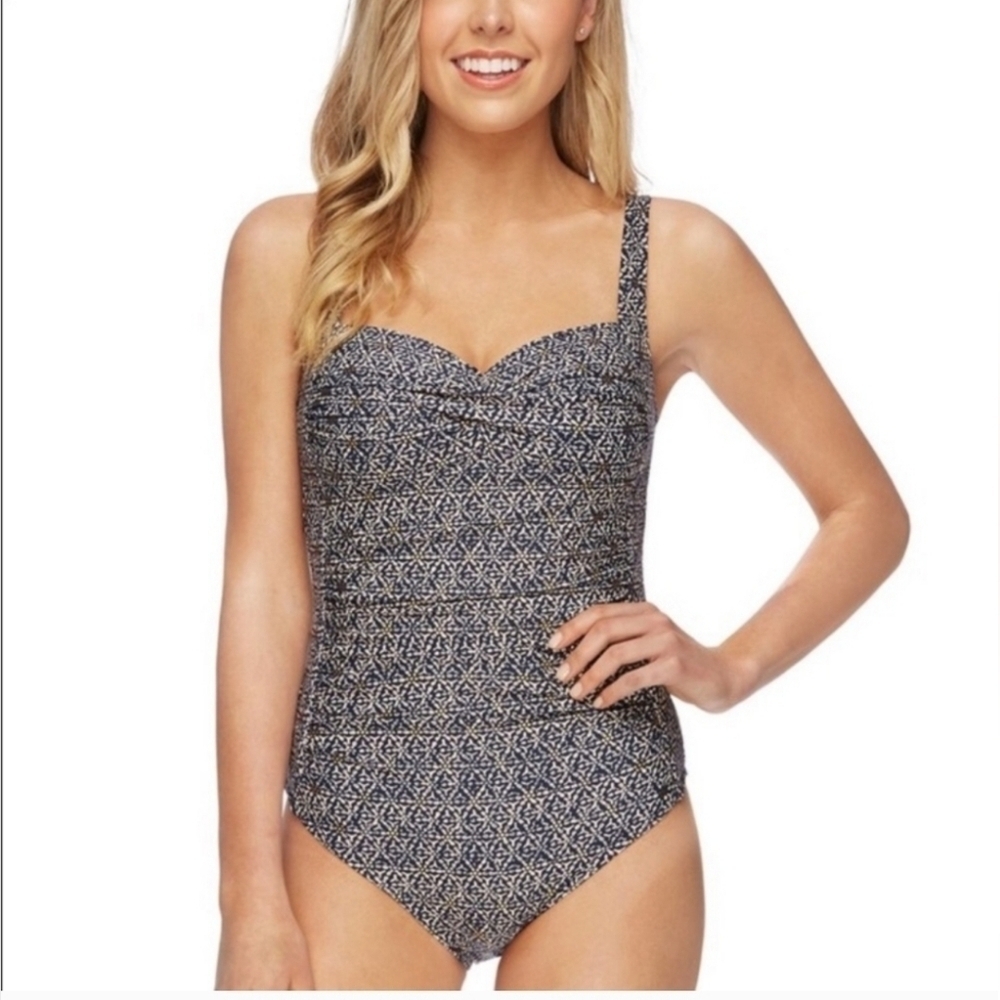 Nip Tuck Nautical Foil Joanne One Piece Swimsuit Sz. 10